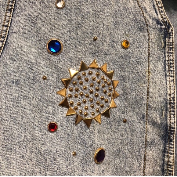 Vintage Acid Wash Denim Studded Jacket & Pants Set - Picture 4 of 8